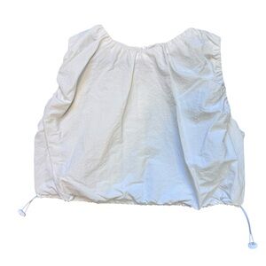 Zara White Crop Top with Side Draw String Detail